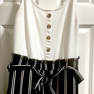 XL Pin Striped Jumpsuit